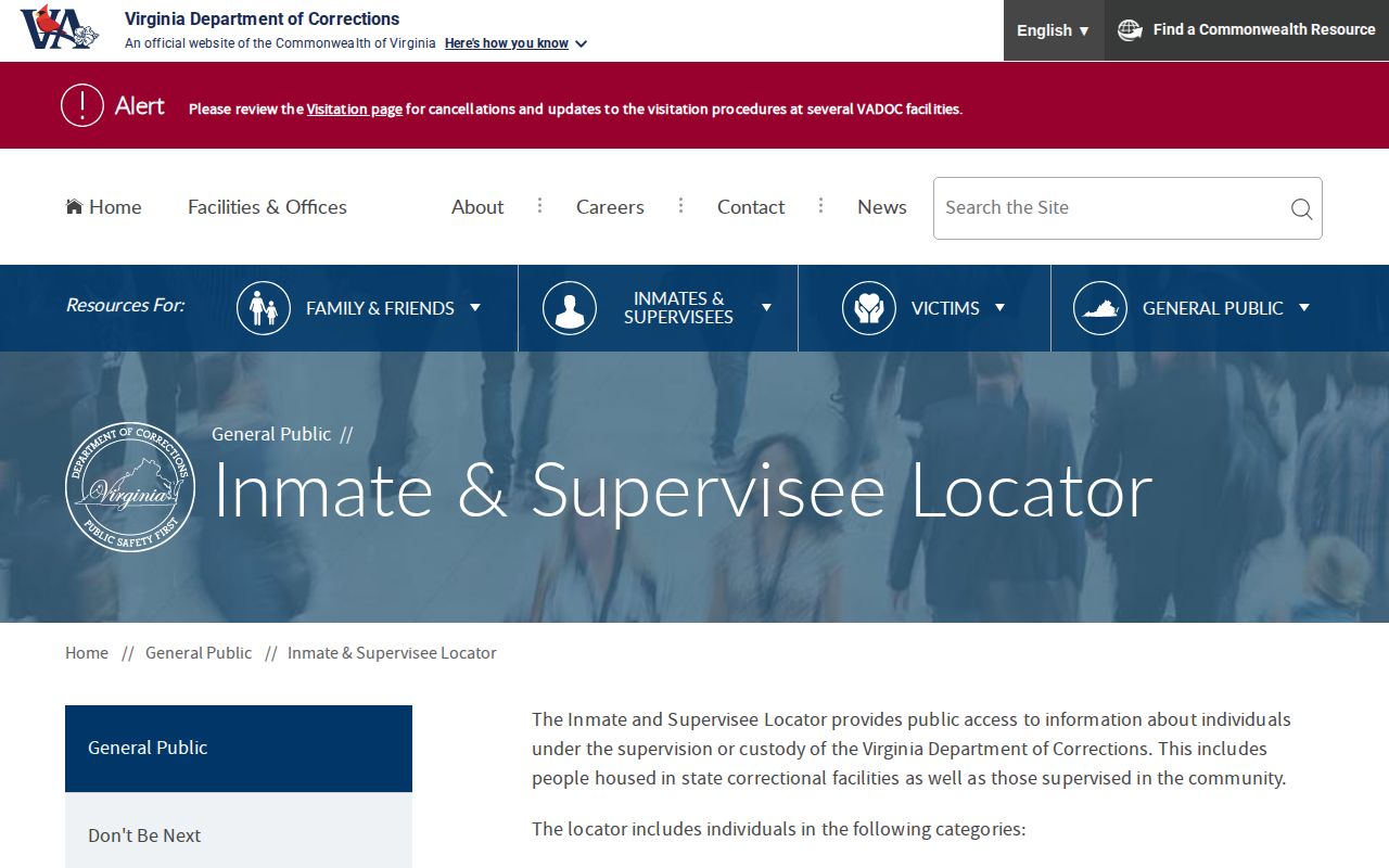 VADOC Craig County released inmate locator and release record search
